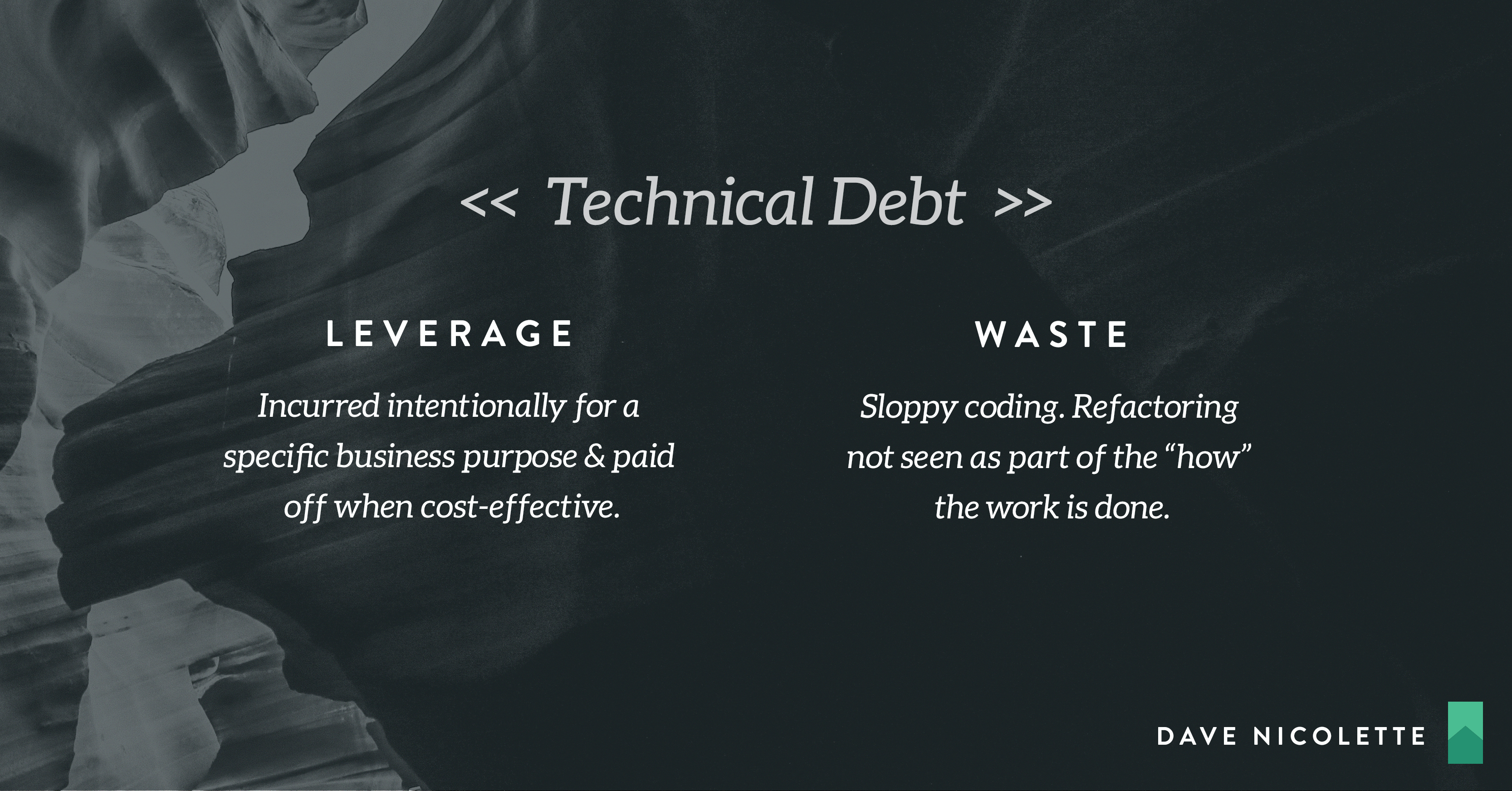 Planning for technical debt