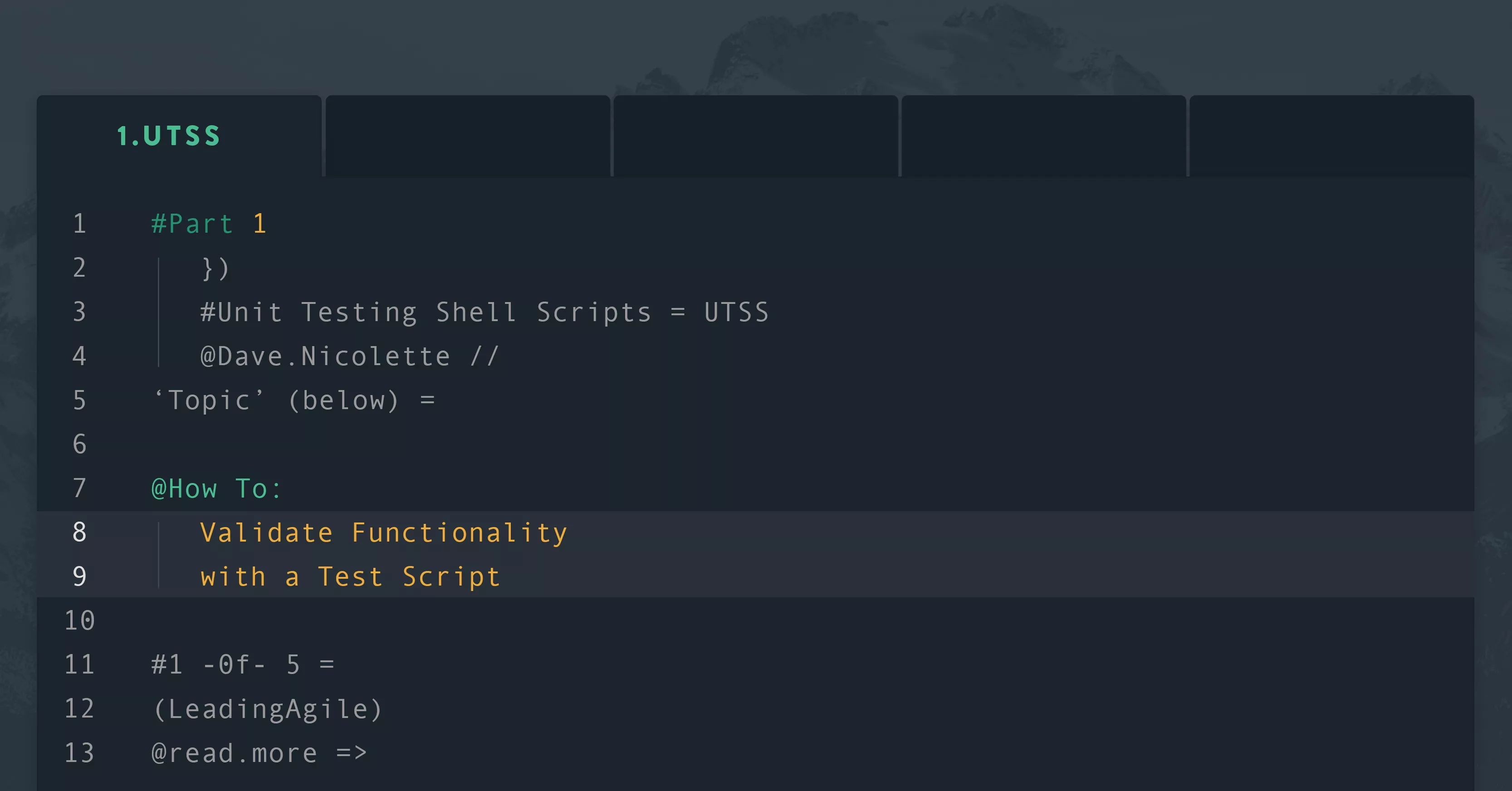 Unit Test Shell Scripts:<br>Part One