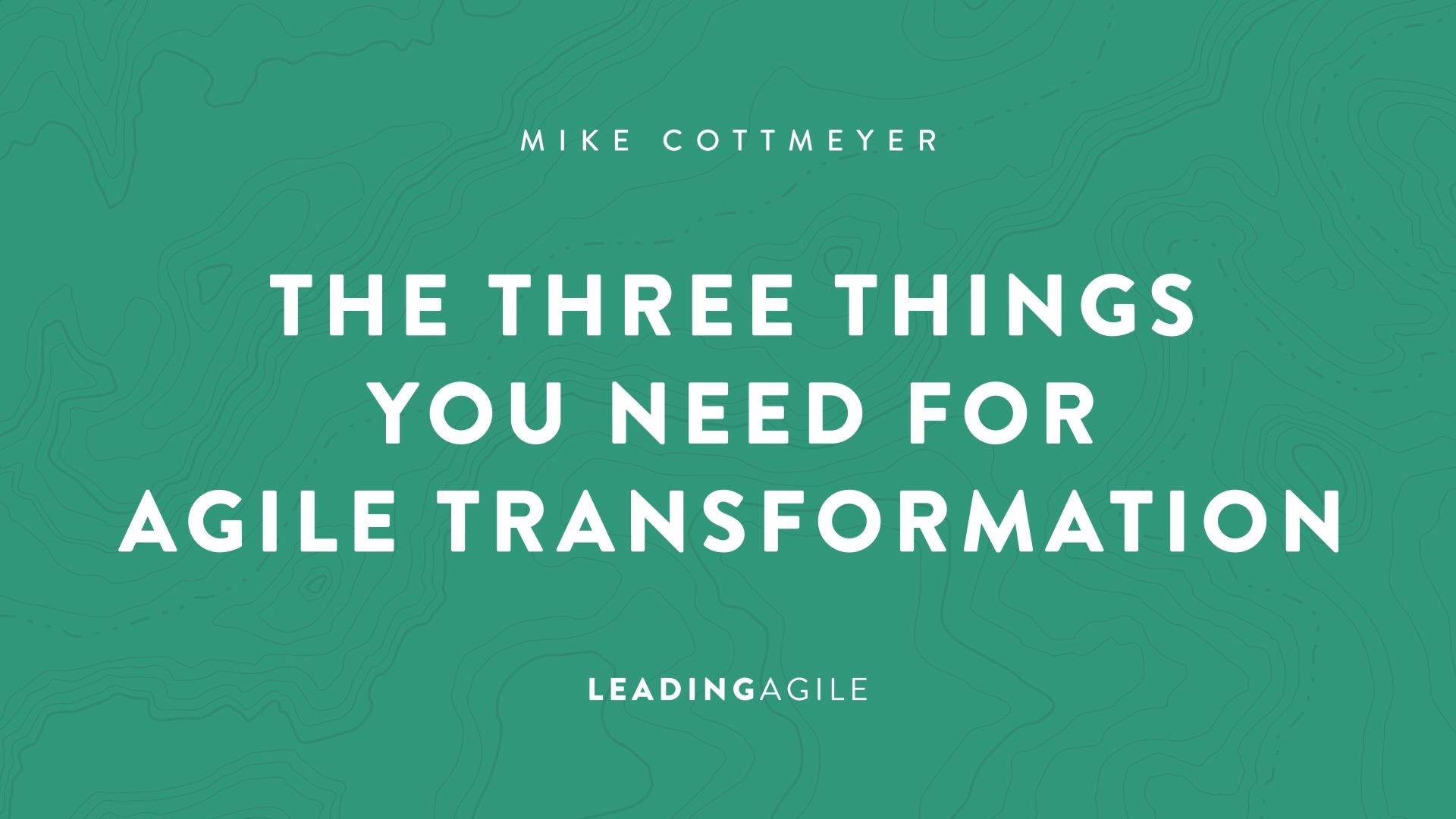 The Three Things You Need For Agile Transformation